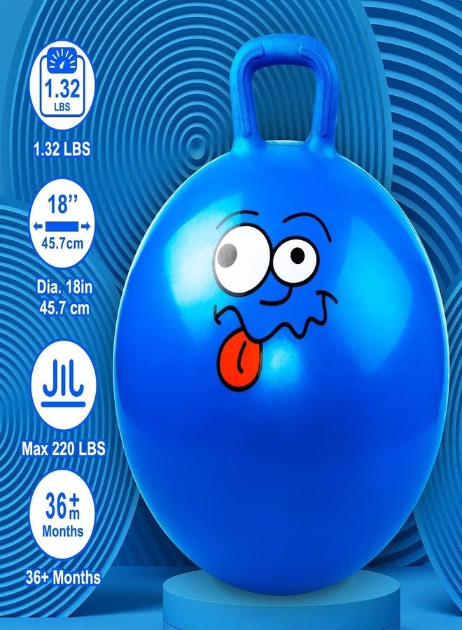 Mokshith Space Hopper Ball with Air Pump Diameter for Ages 10-12, Hop Ball, Kangaroo Bouncer, Hoppity Hopping Ball (65 cm) (Blue) - Image 2